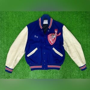 Vintage 80s BUGS BUNNY Warner Bros Letterman Jacket M/L (42) DeLong Made in USA